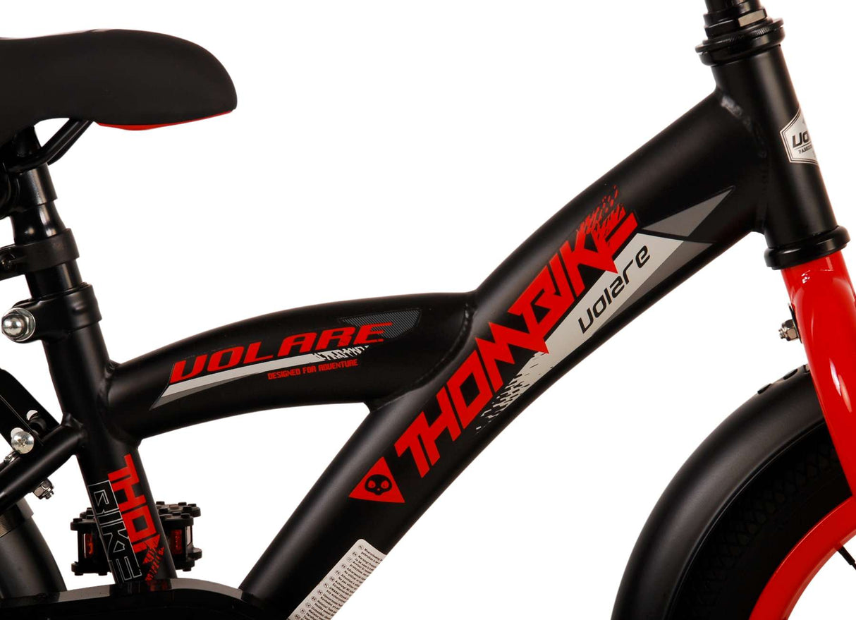 Volare Thombike Kinderfahrrad - Jungen - 14 Zoll - Schwarz Rot