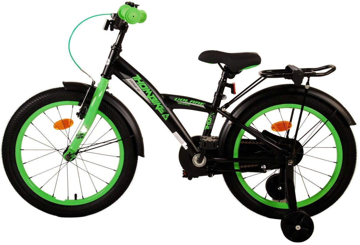Volare Thombike Kinderfahrrad - Jungen - 18 Zoll - Schwarz Grün