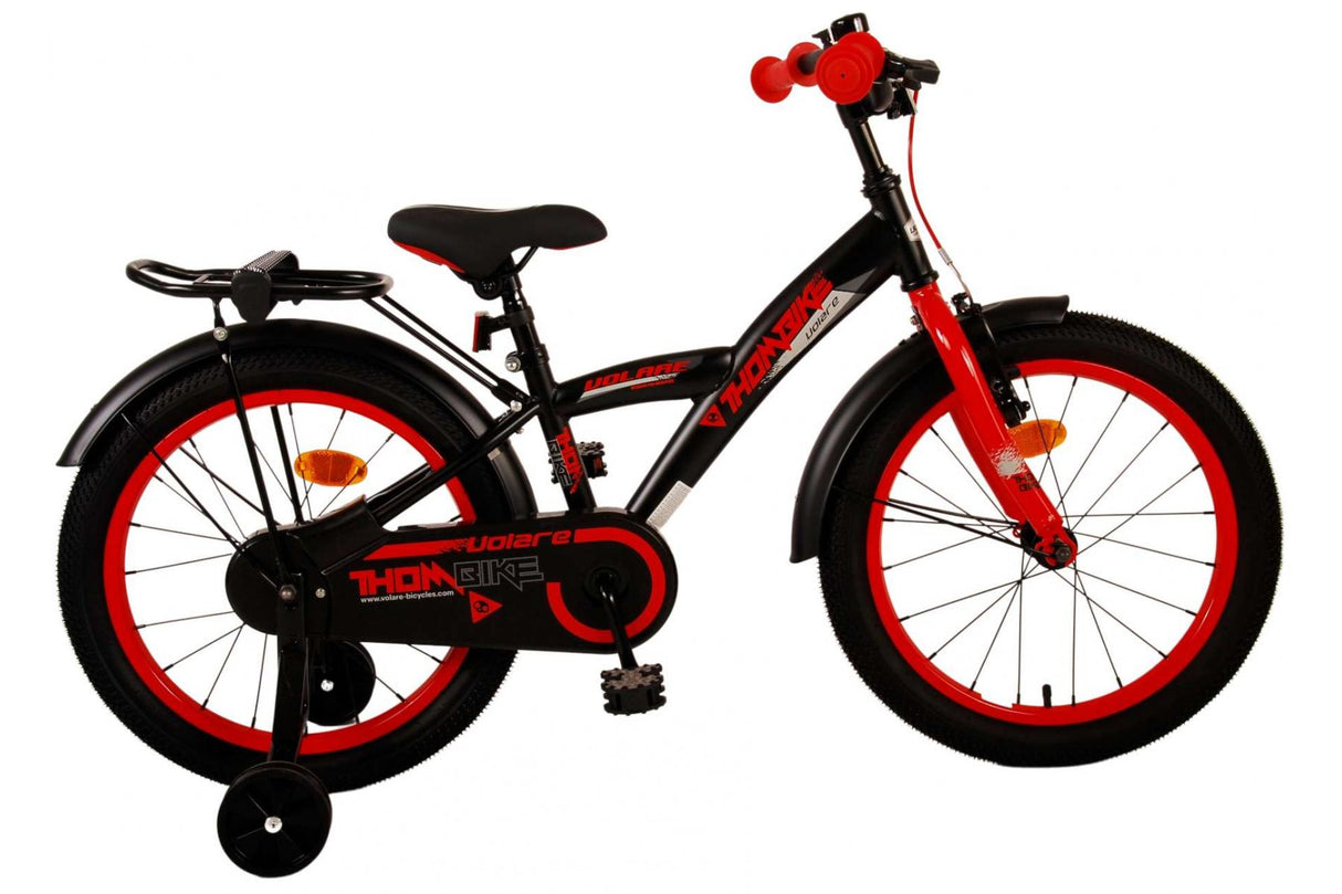 Volare Thombike Kinderfahrrad - Jungen - 18 Zoll - Schwarz Rot