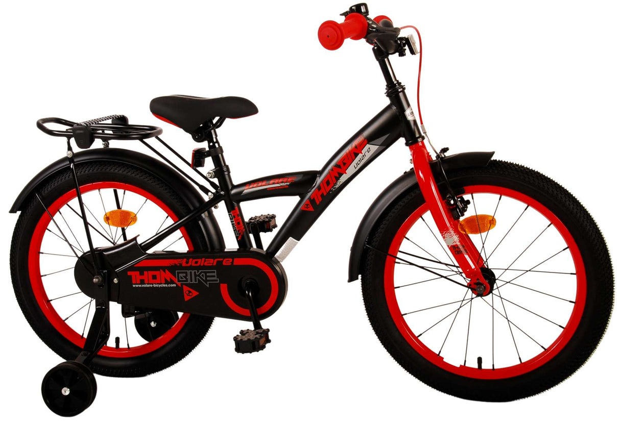 Volare Thombike Kinderfahrrad - Jungen - 18 Zoll - Schwarz Rot