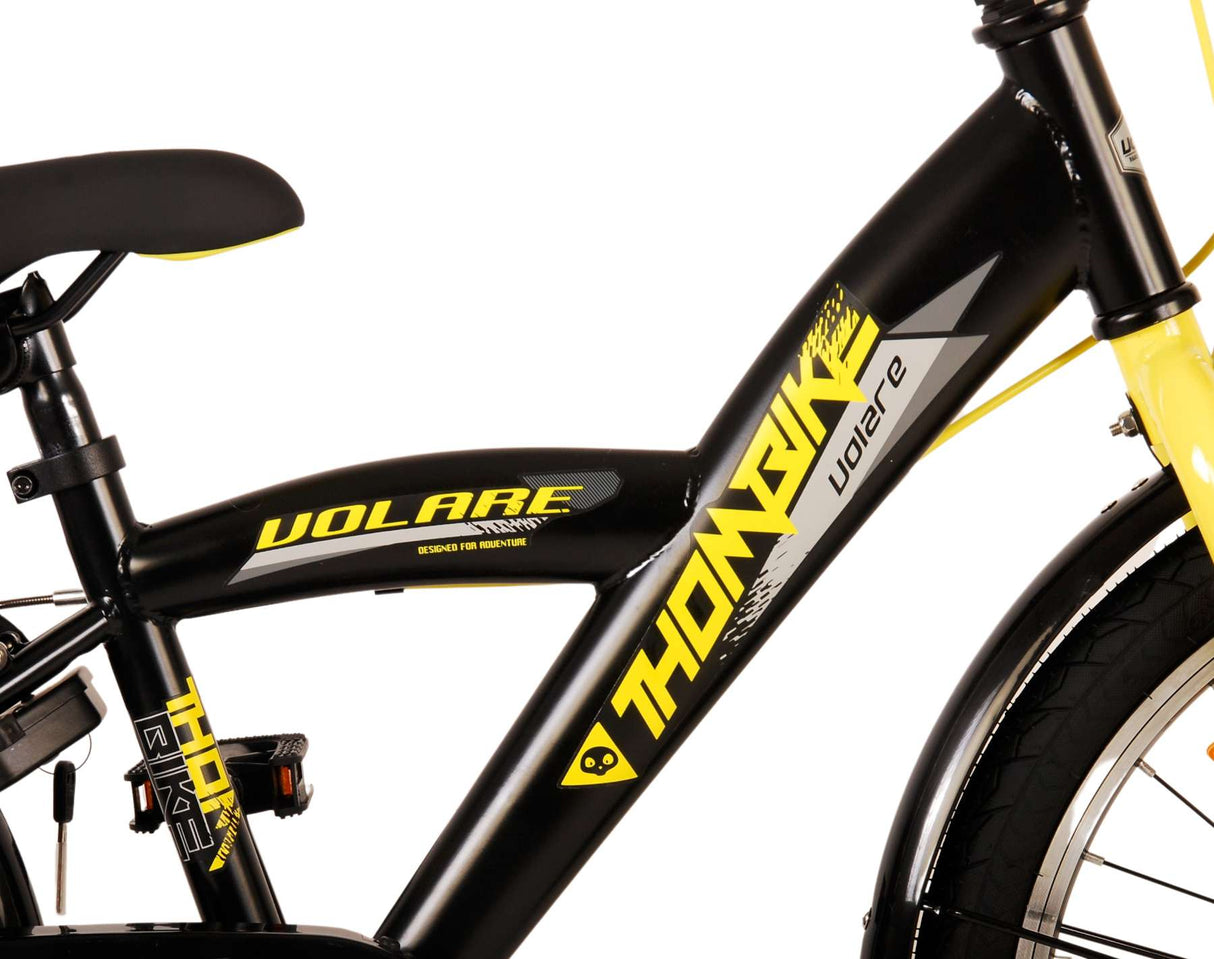 Volare Thombike Kinderfahrrad - Jungen - 20 Zoll - Schwarz Gelb - Zweihandbremsen