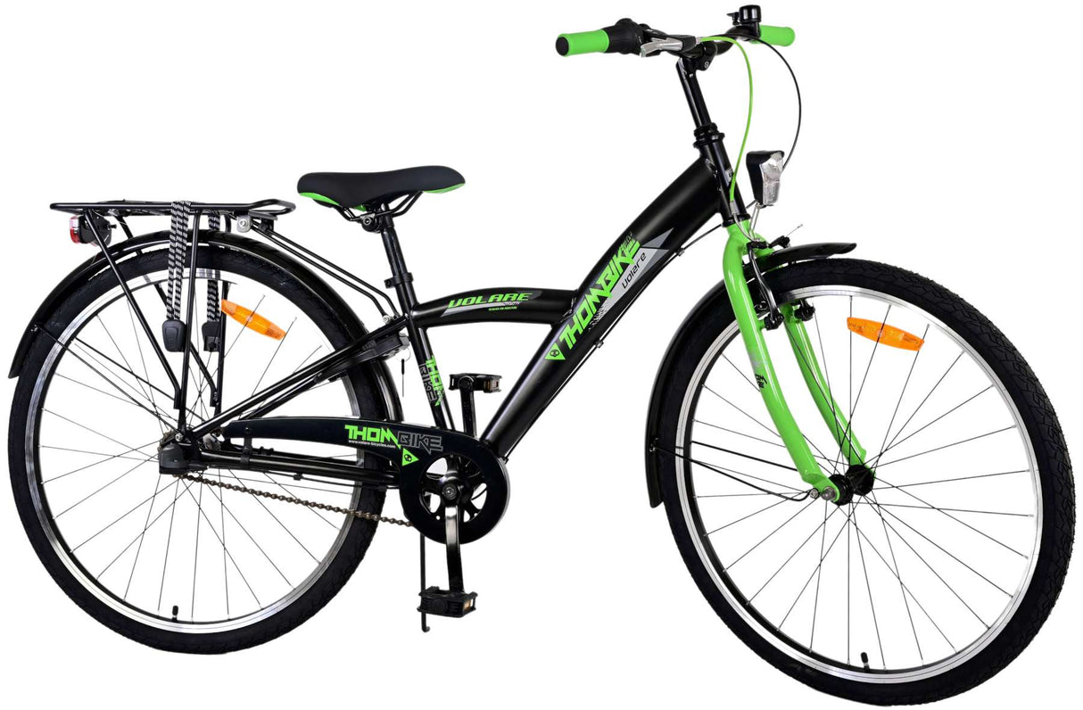 Volare Thombike Kinderfahrrad - Jungen - 26 Zoll - Schwarz Grün - 3 Gänge