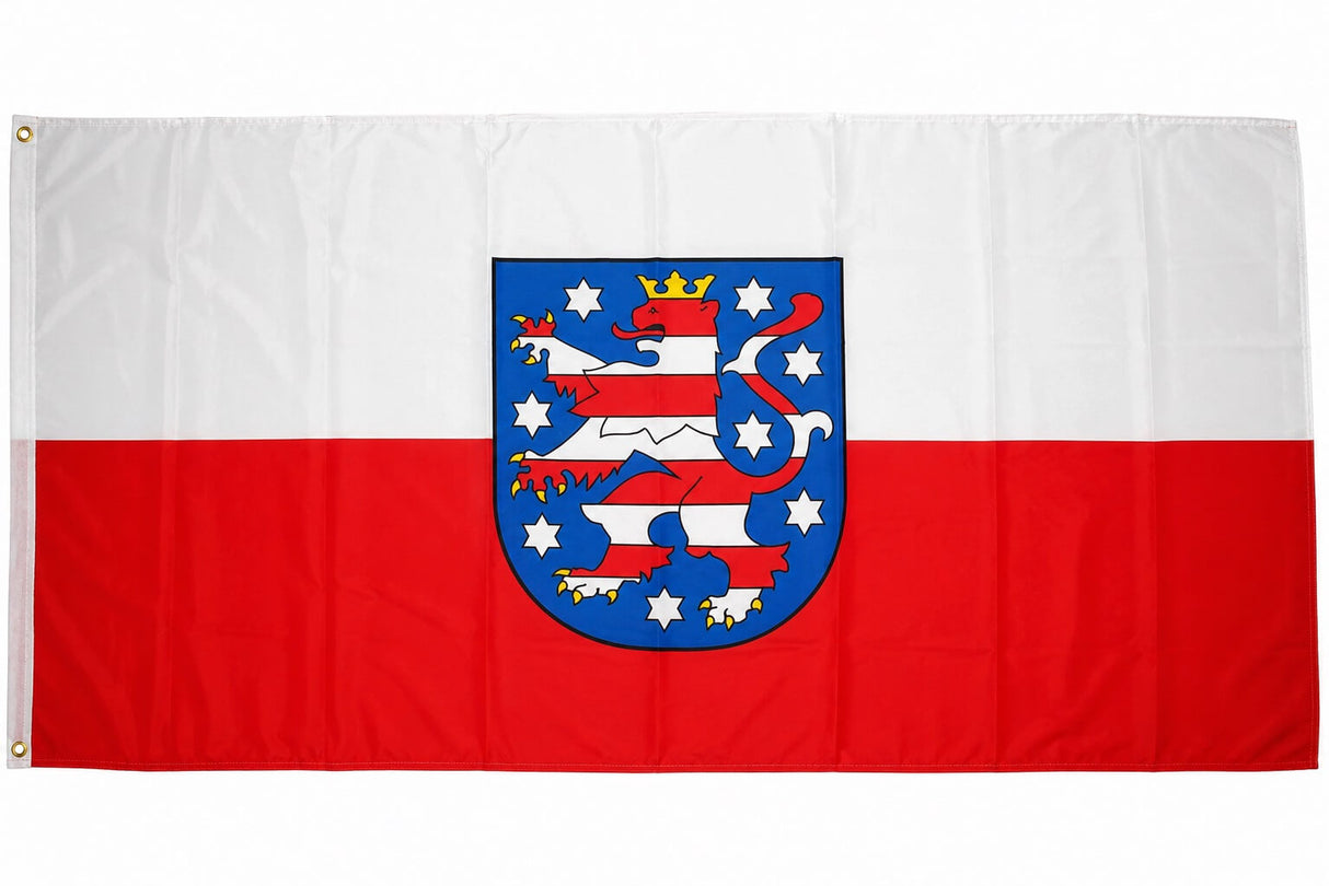 Flagge Thüringen 90 x 150 cm Fahne mit 2 Ösen 100g/m² Stoffgewicht Hissflagge Hissen