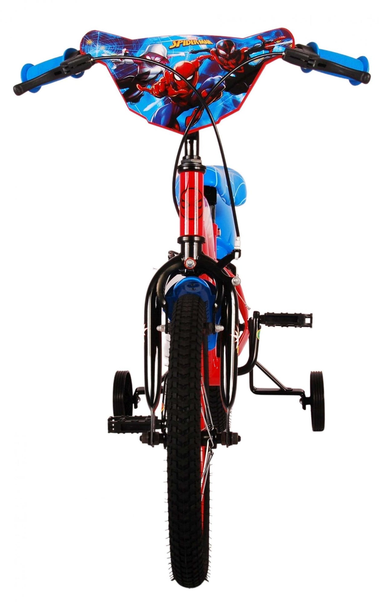 Volare Marvel Spiderman 16 Zoll Kinderfahrrad blau/rot mit zwei Handbremsen - Sicherheit, Komfort und Spaß in einem!