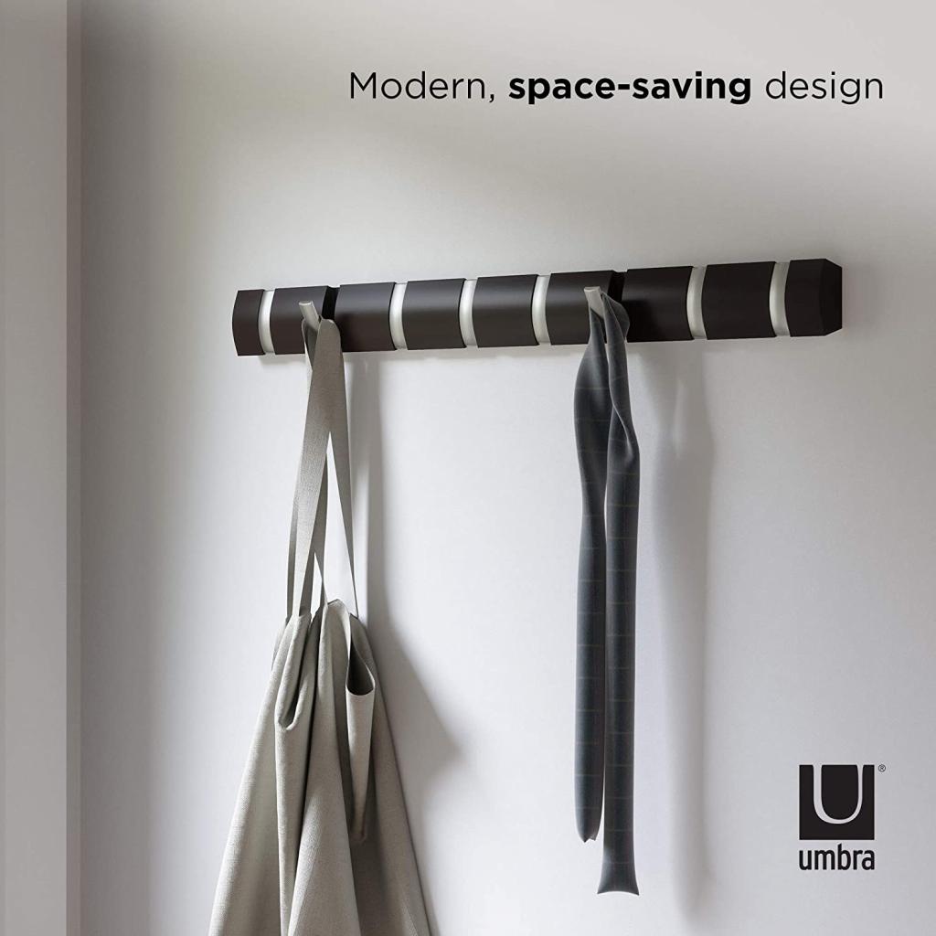 paltzsparendes Design des Umbra Hooks Flip 8 318858-1143 Garderobenhaken