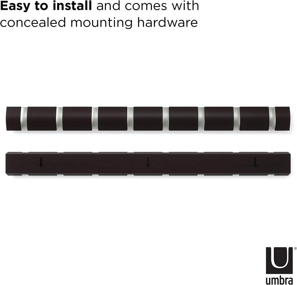 leichte Montage des Umbra Hooks Flip 8 318858-1143 Garderobenhaken