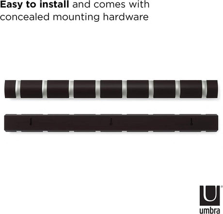 leichte Montage des Umbra Hooks Flip 8 318858-1143 Garderobenhaken