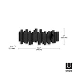 UMBRA STICKS HOOK BLACK 318211-040 platzsparende Garderobenleiste mit 5 beweglichen Haken