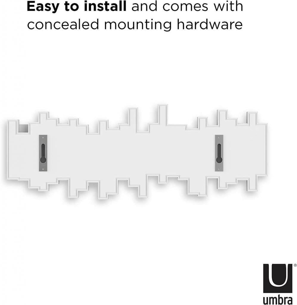 Umbra Sticks Hook Garderobenleiste in weiÃŸ mit ausgeklappten Haken