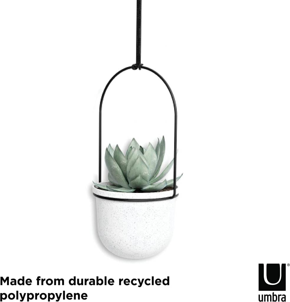 Umbra Triflora WHITE Hängeblumentopf, Wandvase, Blumentopf, Blumenampel für Wand-& Deckenanbringung