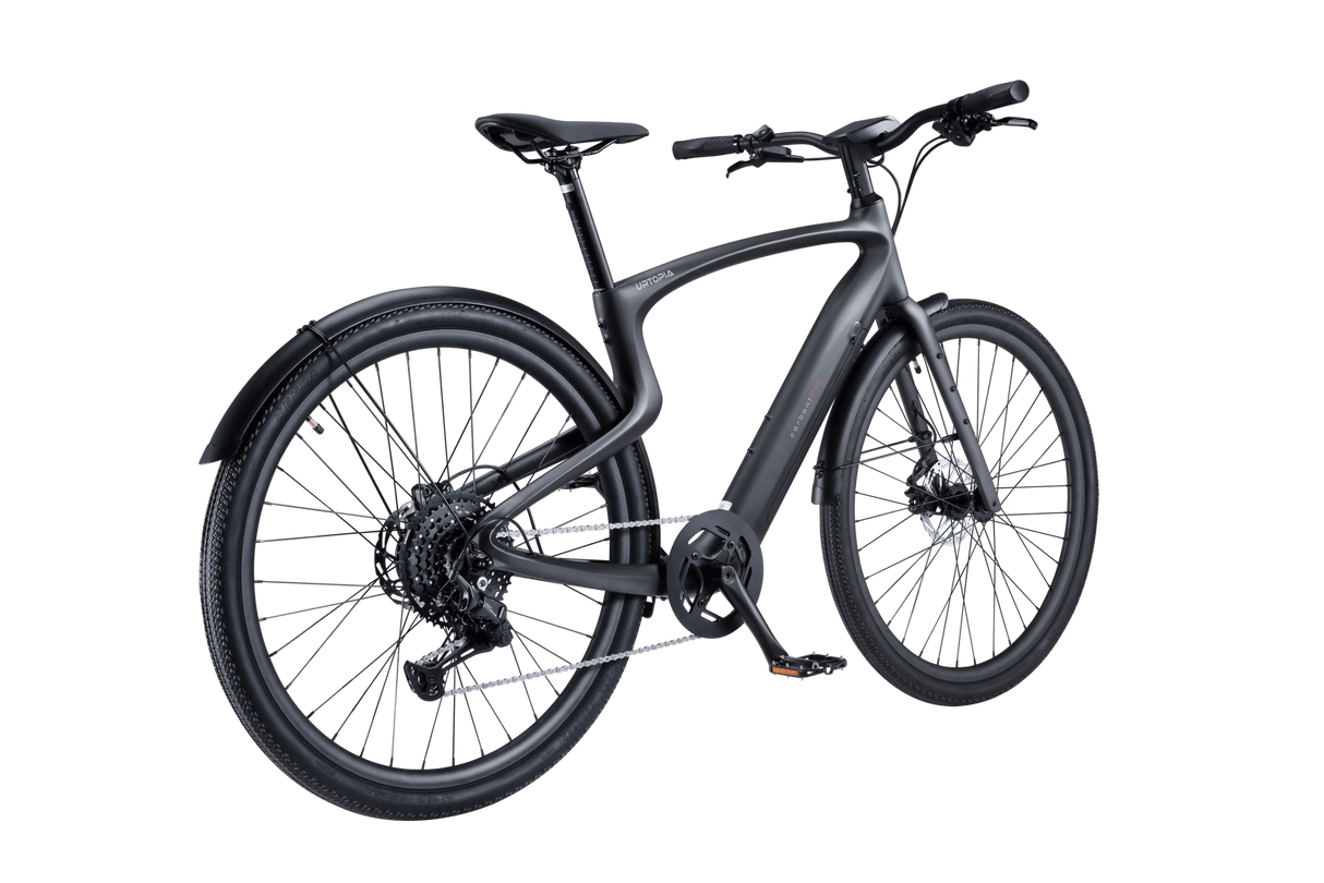 Urtopia Carbon 1 Pro E-Bike Größe L – 17 kg leichtes Pedelec mit Carbonrahmen, 130 km Reichweite, GPS-Diebstahlschutz, Fingerabdruck-Start, Navigation & Smartbar, 10-Gang