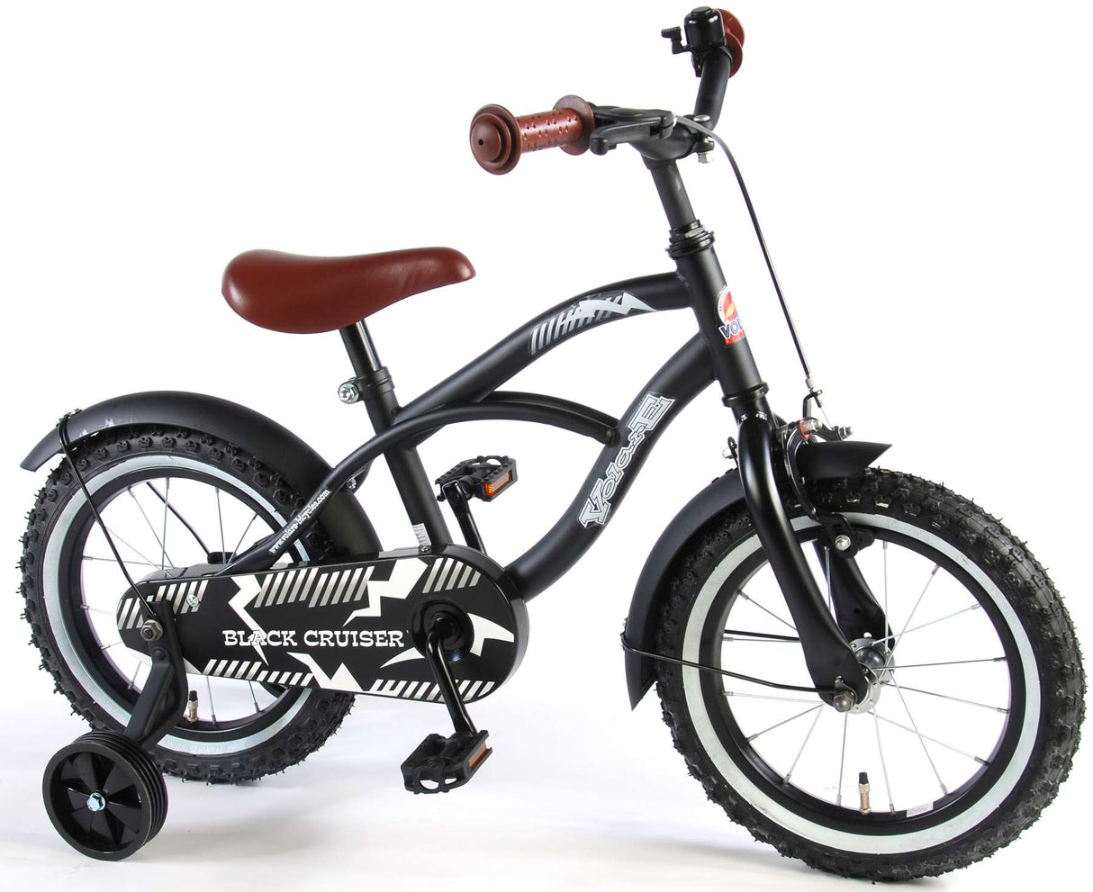 Volare Black Cruiser Kinderfahrrad - Jungen - 14 Zoll - Schwarz - 95% zusammengebaut