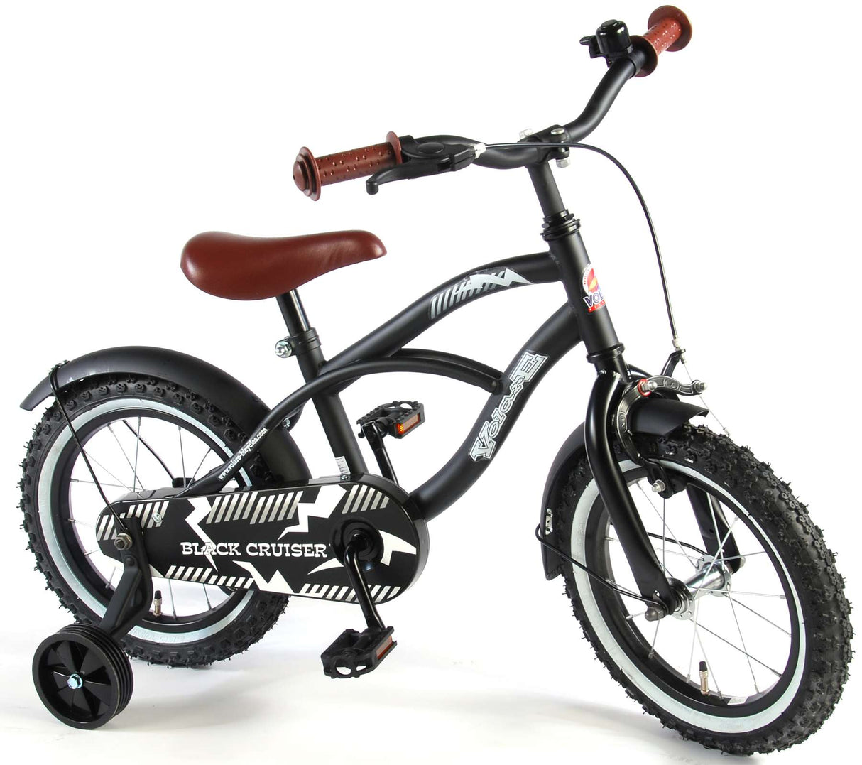 Volare Black Cruiser Kinderfahrrad - Jungen - 14 Zoll - Schwarz - 95% zusammengebaut