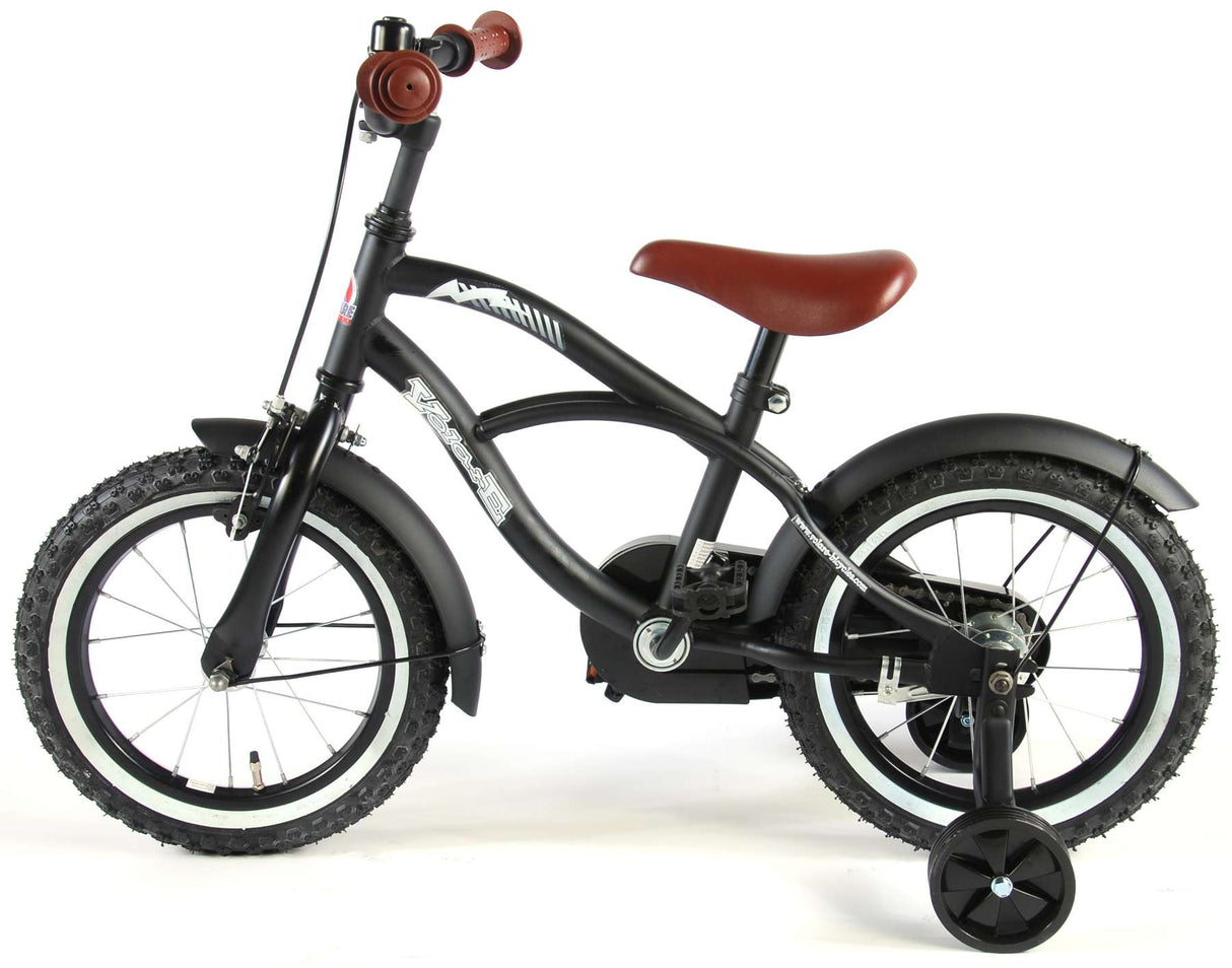 Volare Black Cruiser Kinderfahrrad - Jungen - 14 Zoll - Schwarz - 95% zusammengebaut