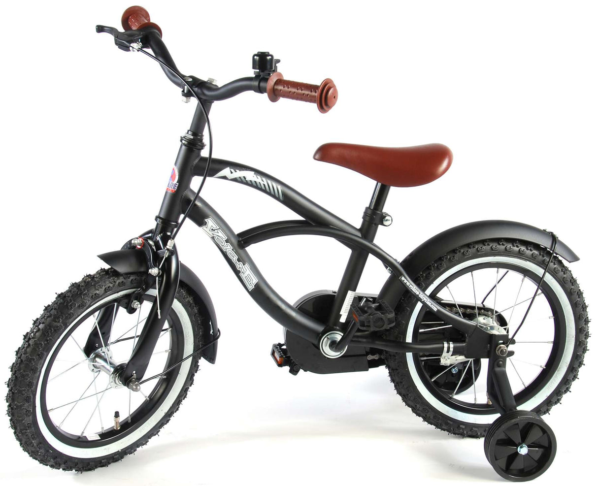 Volare Black Cruiser Kinderfahrrad - Jungen - 14 Zoll - Schwarz - 95% zusammengebaut