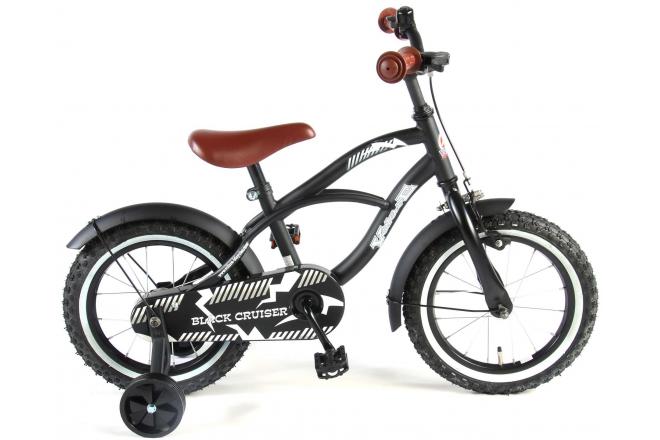 Volare Black Cruiser 14-Zoll-Kinderfahrrad mit Handbremse und RÃ¼cktrittbremse