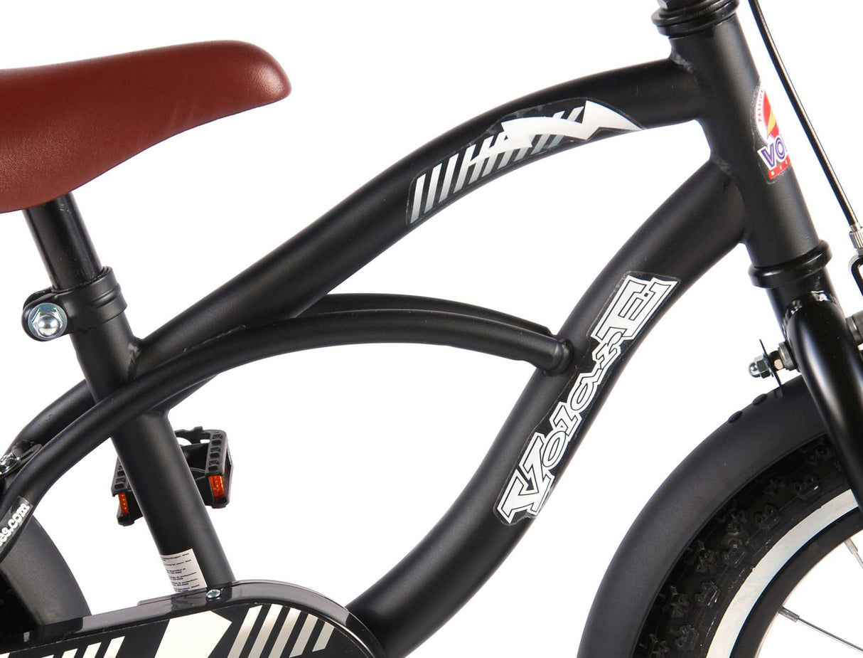 Volare Black Cruiser Kinderfahrrad - Jungen - 14 Zoll - Schwarz - 95% zusammengebaut