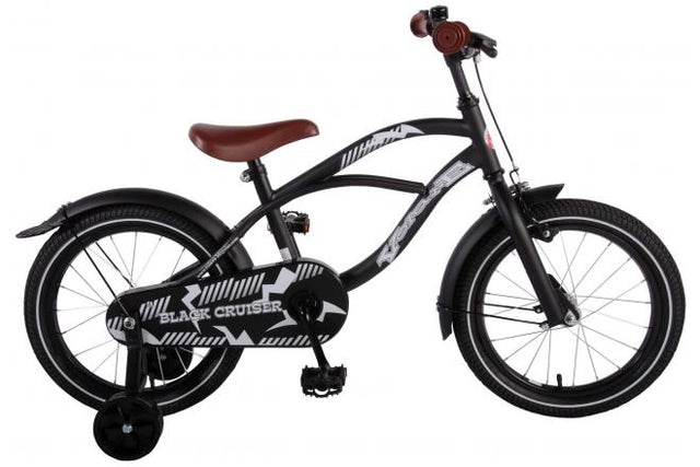 Volare Black Cruiser 16-Zoll-Kinderfahrrad mit Handbremse und RÃ¼cktrittbremse