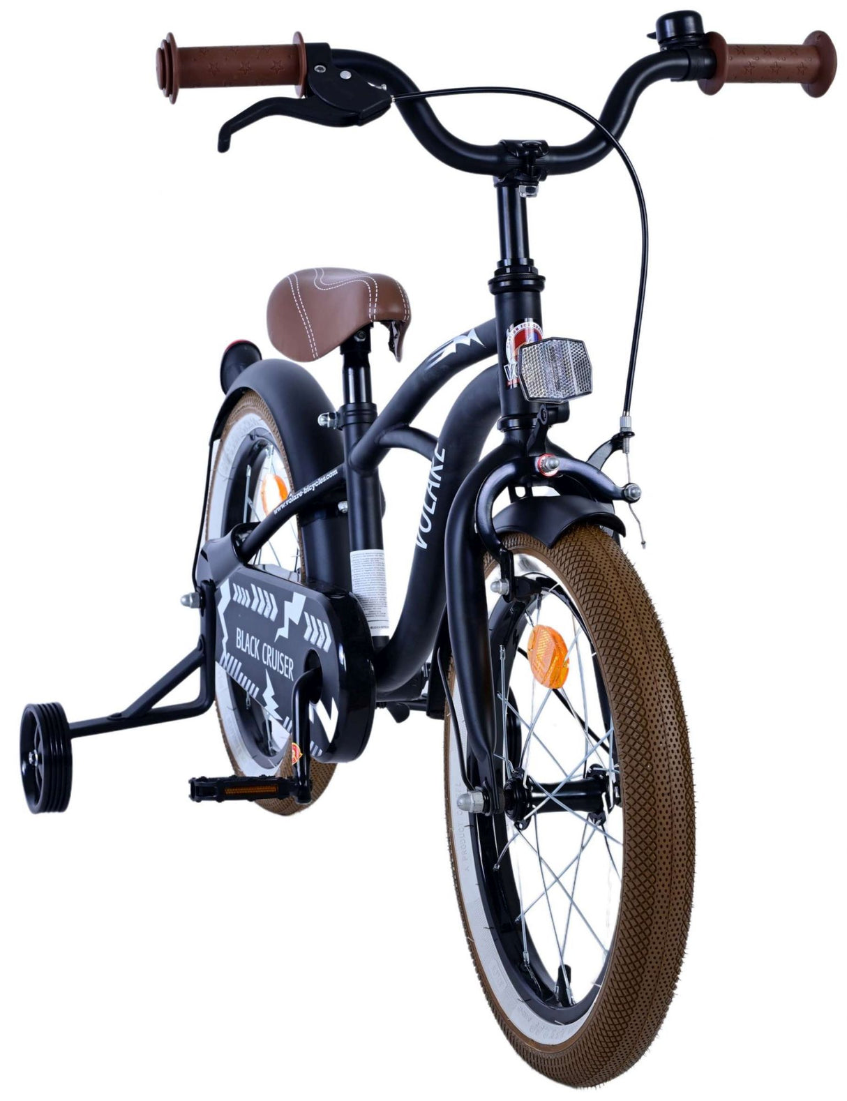 Volare Black Cruiser Kinderfahrrad für Jungen - 16 Zoll in Schwarz mit Handbremse und Rücktrittbremse