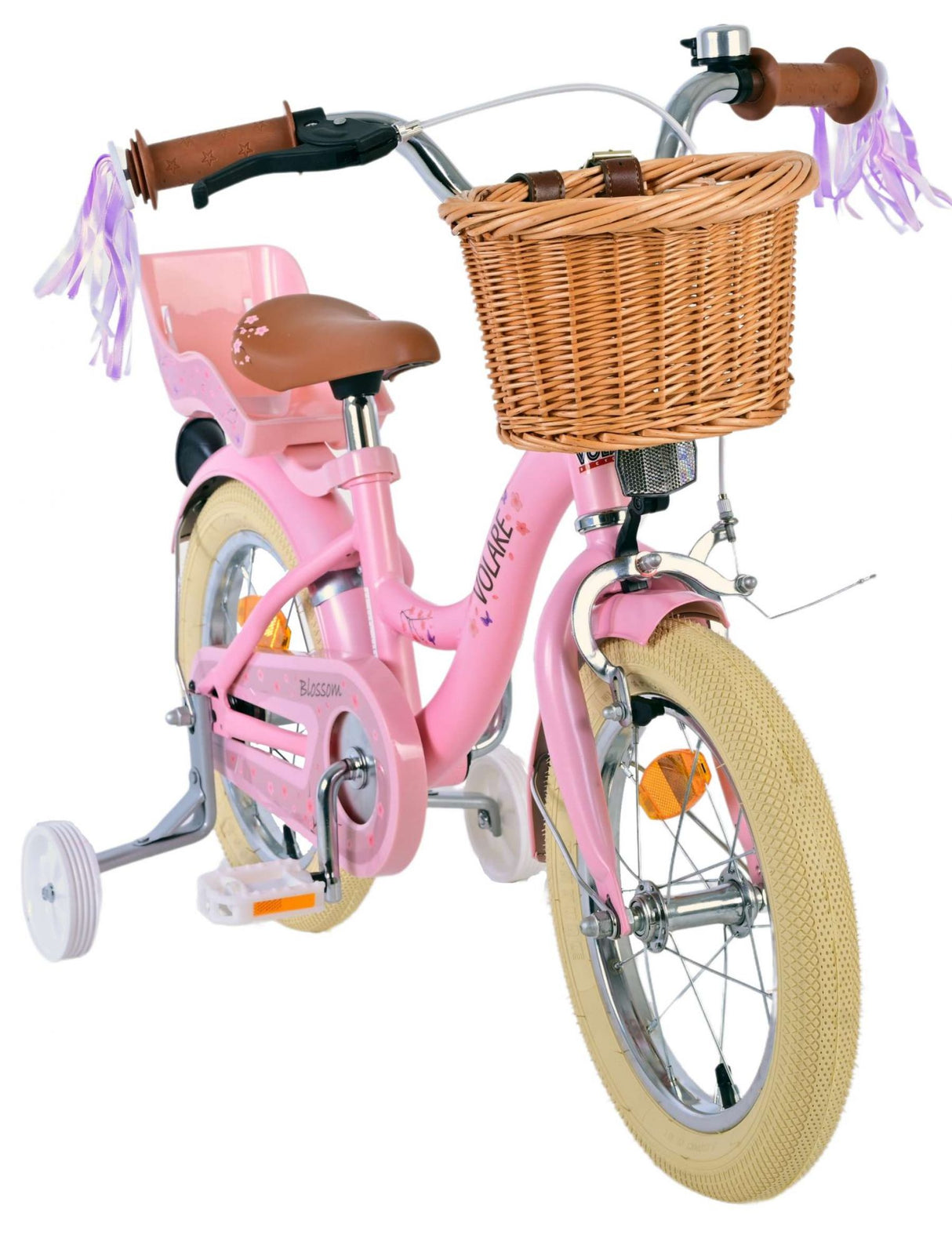 Volare Blossom Kinderfahrrad für Mädchen - 14 Zoll in Rosa für Kinder von 3,5 bis 5 Jahren