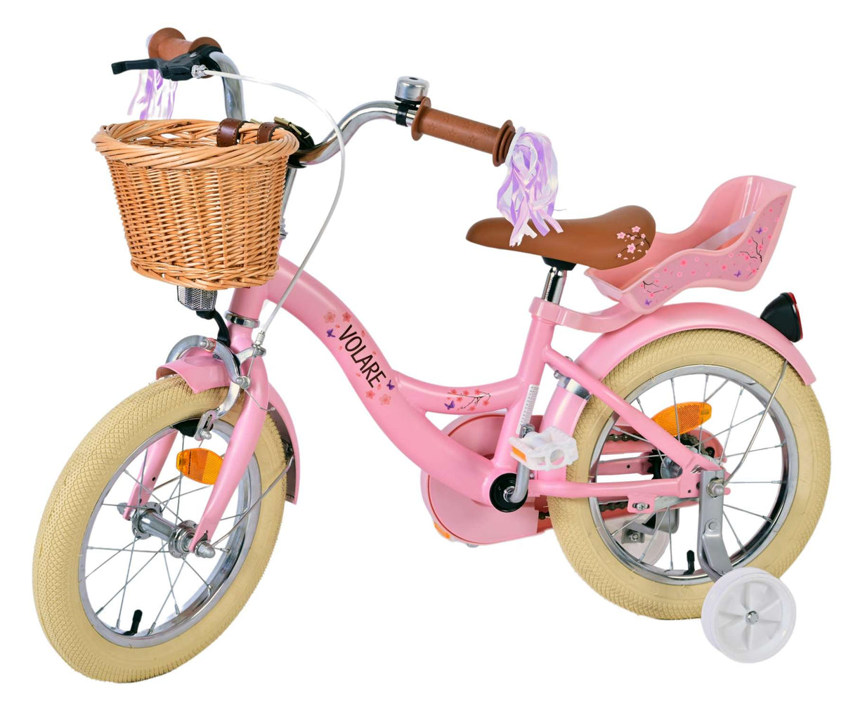 Volare Blossom Kinderfahrrad für Mädchen - 14 Zoll in Rosa für Kinder von 3,5 bis 5 Jahren