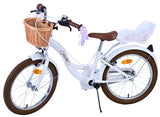 Volare Blossom Kinderfahrrad für Mädchen - 18 Zoll - Weiß mit Zweihandbremsen