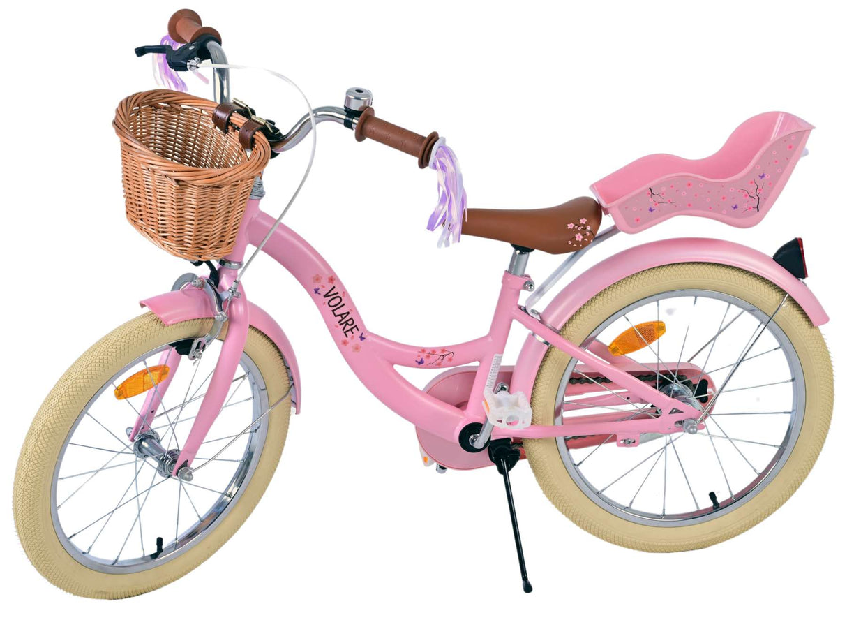 Volare Blossom Kinderfahrrad für Mädchen - 18 Zoll in Rosa für Kinder von 4 bis 7 Jahren