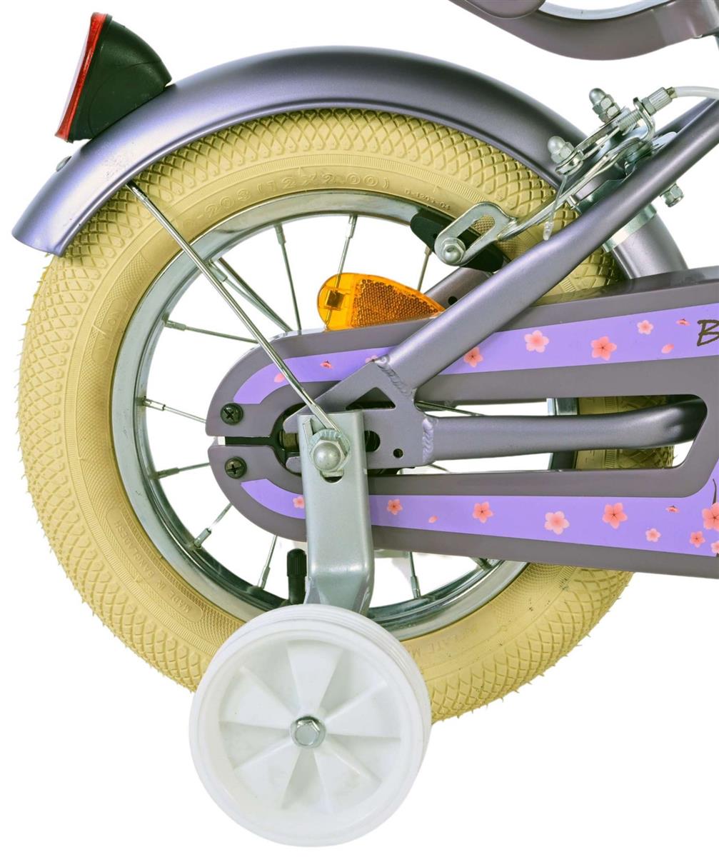 Volare Blossom Kinderfahrrad für Mädchen - 12 Zoll - Lila mit zwei Handbremsen