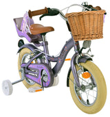 Volare Blossom Kinderfahrrad für Mädchen - 12 Zoll - Lila mit zwei Handbremsen