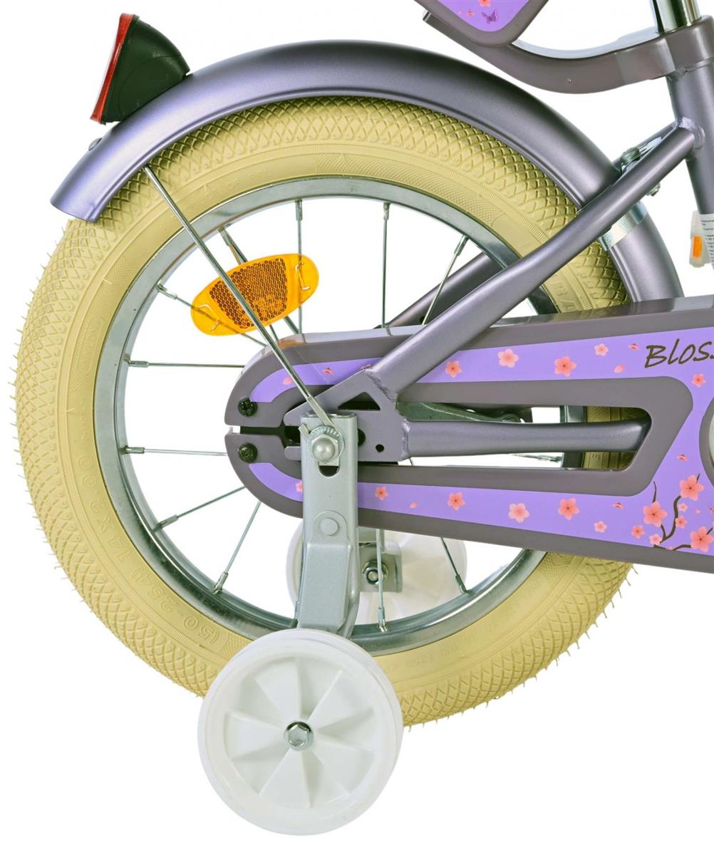 Volare Blossom Kinderfahrrad für Mädchen - 14 Zoll in Lila für sicheres Fahren