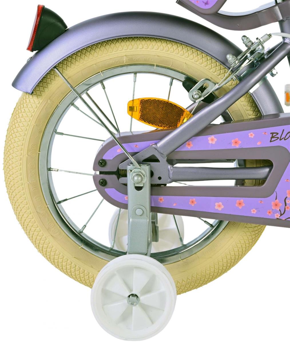 Volare Blossom Kinderfahrrad für Mädchen - 14 Zoll in Lila mit Zweihandbremsen