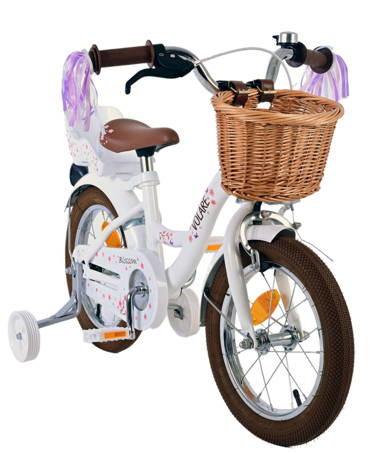 Volare Blossom 14 Zoll Kinderfahrrad für Mädchen in Weiß - Sicher und Komfortabel