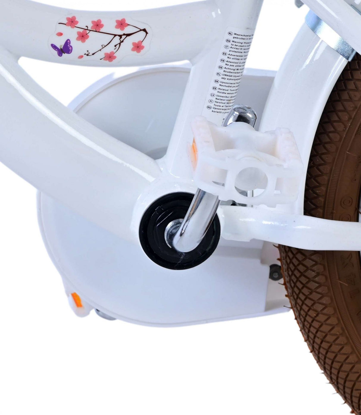 Volare Blossom 14 Zoll Kinderfahrrad für Mädchen in Weiß - Sicher und Komfortabel