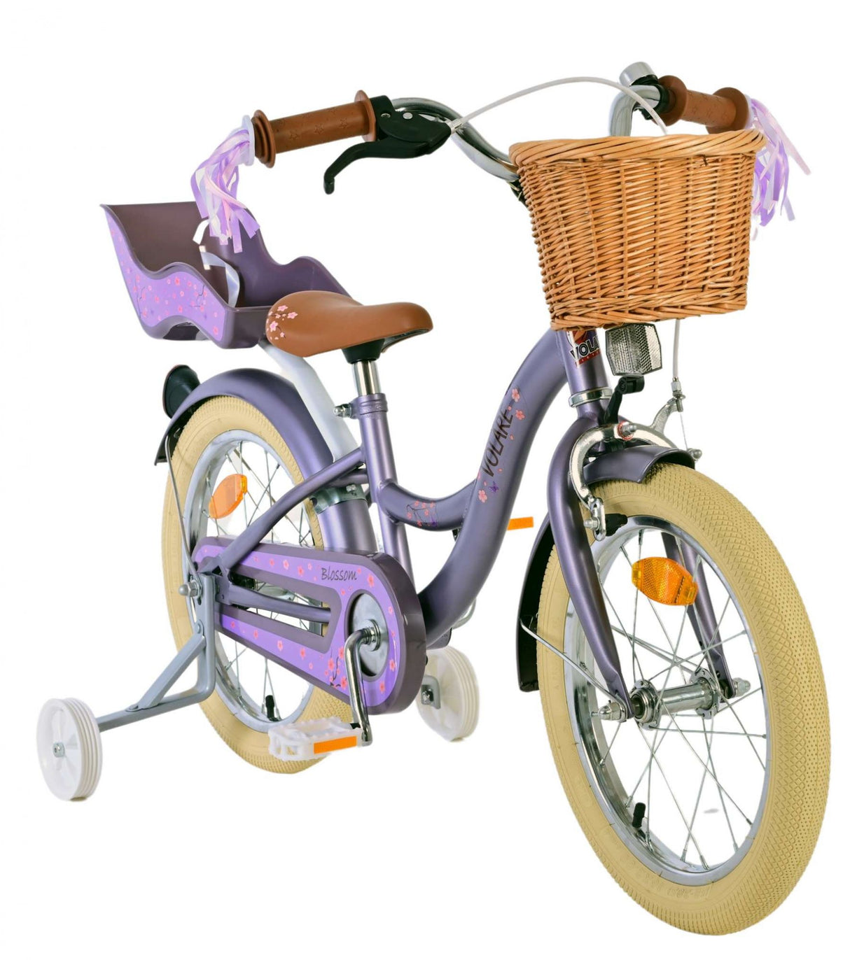 Volare Blossom Kinderfahrrad für Mädchen - 16 Zoll in Lila für sicheres Fahren