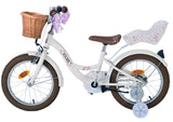 Volare Blossom Kinderfahrrad für Mädchen - 16 Zoll in Weiß für sicheres Fahren