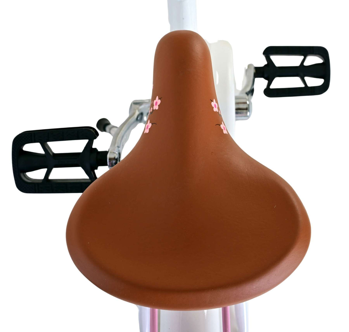 Volare Blossom Kinderfahrrad für Mädchen - 20 Zoll in Weiß mit Blütendesign