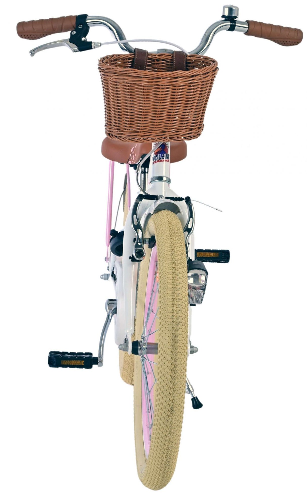 Volare Blossom Kinderfahrrad für Mädchen - 20 Zoll in Weiß mit Blütendesign