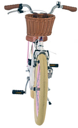Volare Blossom Kinderfahrrad für Mädchen - 20 Zoll in Weiß mit Blütendesign