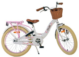 Volare Blossom Kinderfahrrad für Mädchen - 20 Zoll in Weiß mit Blütendesign