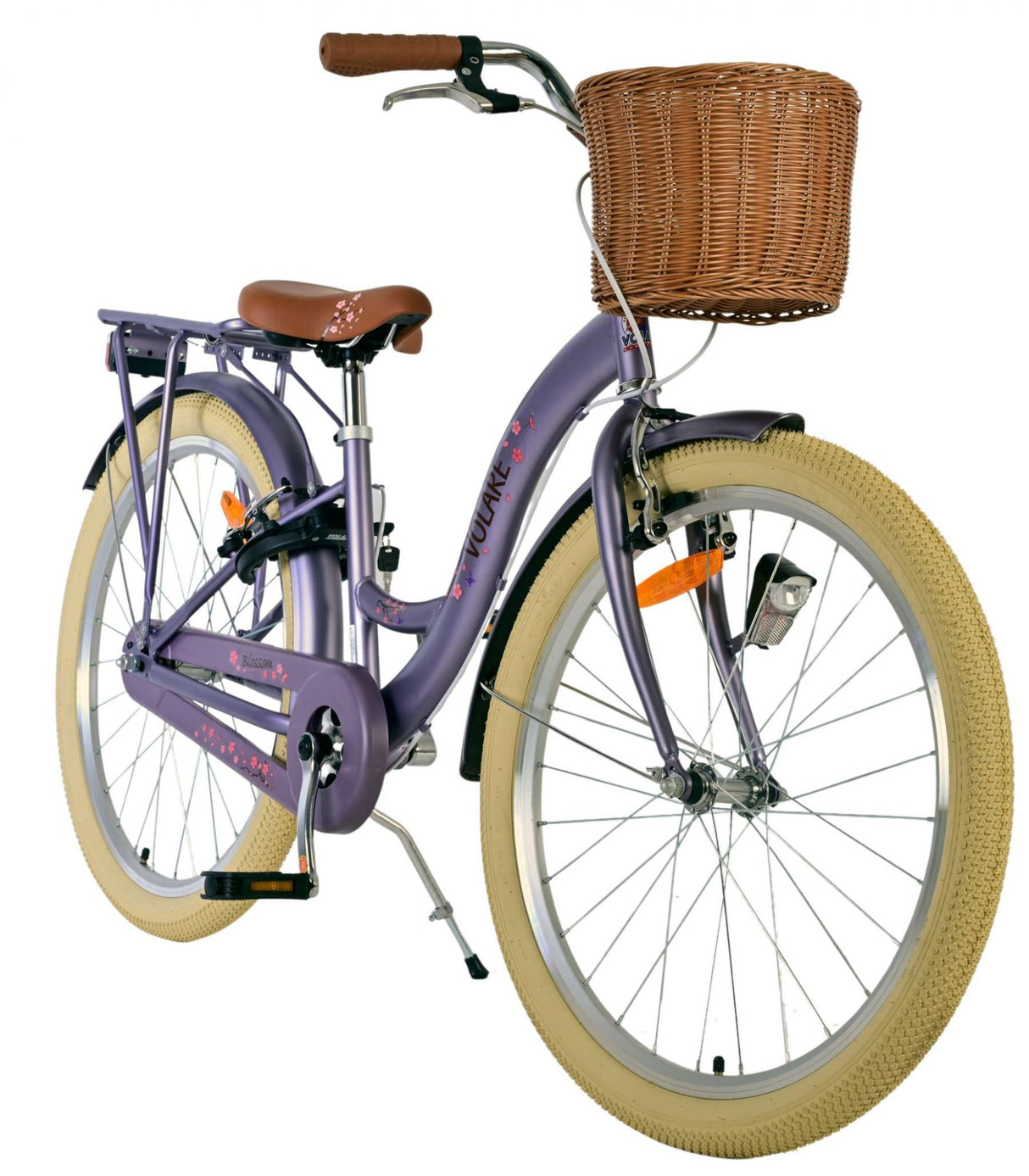 Volare Blossom Kinderfahrrad für Mädchen - 24 Zoll in Lila mit Handbremsen