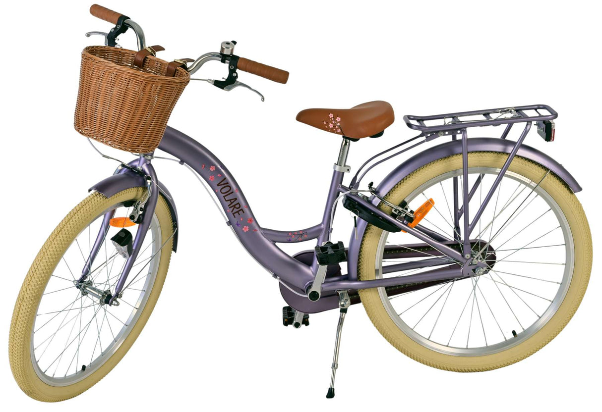 Volare Blossom Kinderfahrrad für Mädchen - 24 Zoll in Lila mit Handbremsen