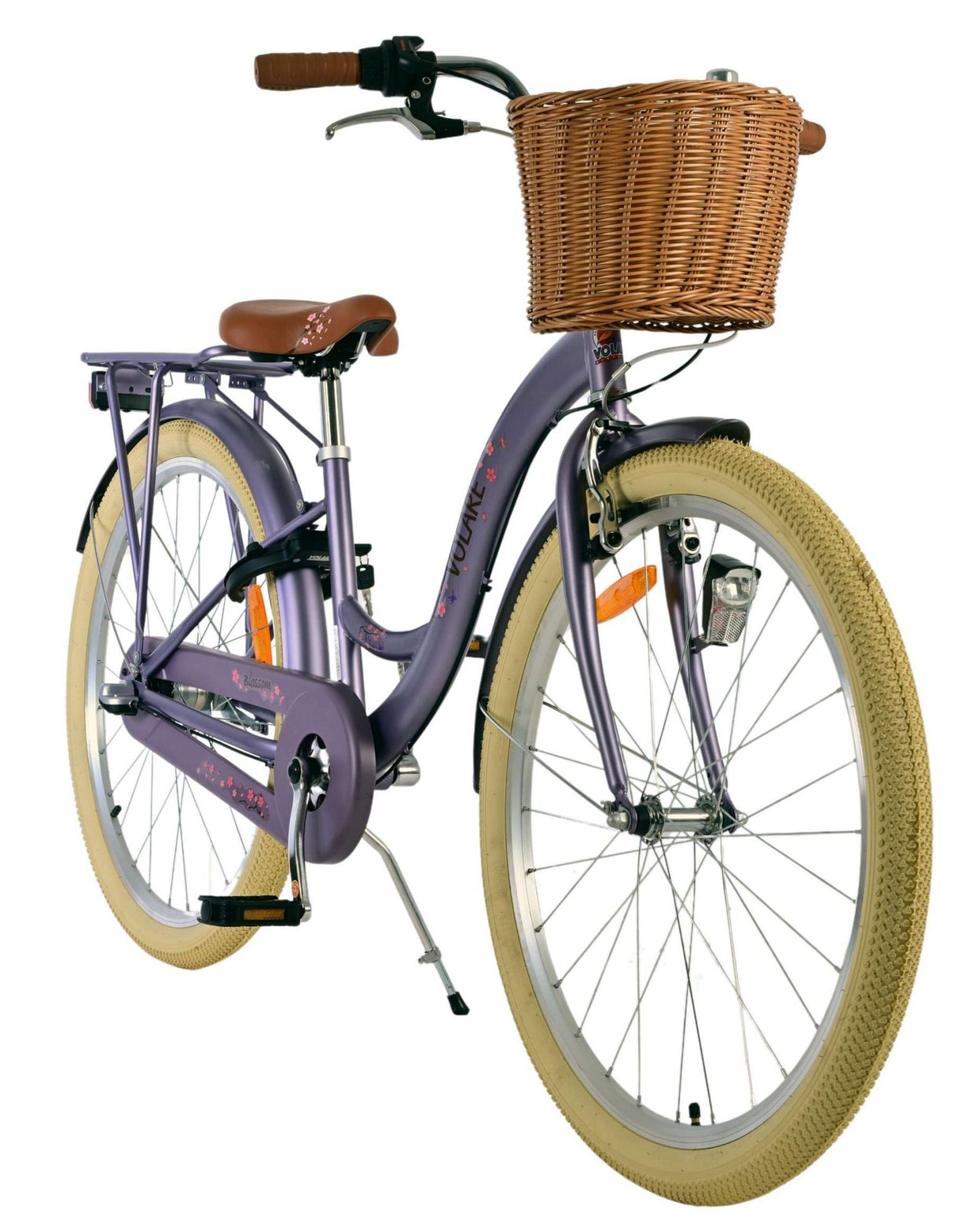 Volare Blossom Kinderfahrrad für Mädchen - 26 Zoll in Lila mit 3 Gängen