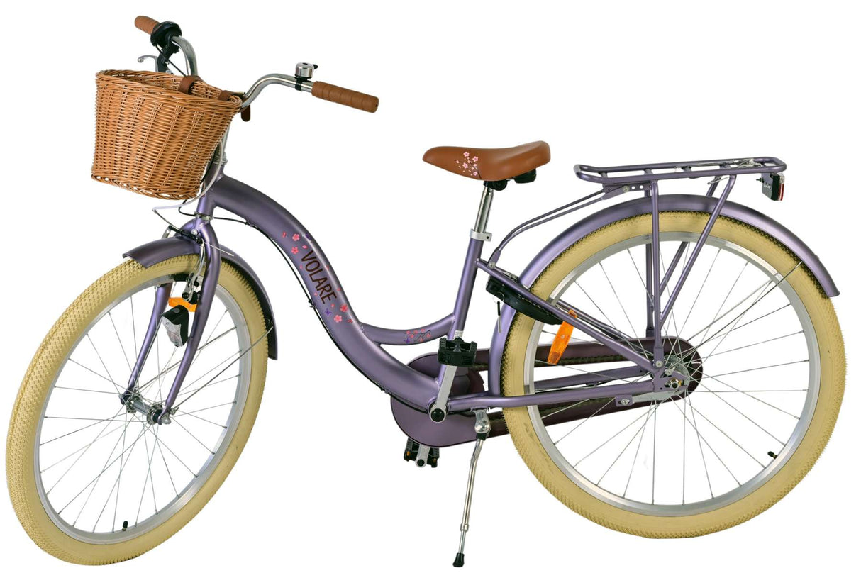 Volare Blossom Kinderfahrrad für Mädchen - 26 Zoll in Lila mit 3 Gängen