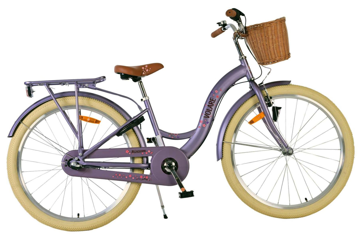 Volare Blossom Kinderfahrrad für Mädchen - 26 Zoll in Lila mit 3 Gängen