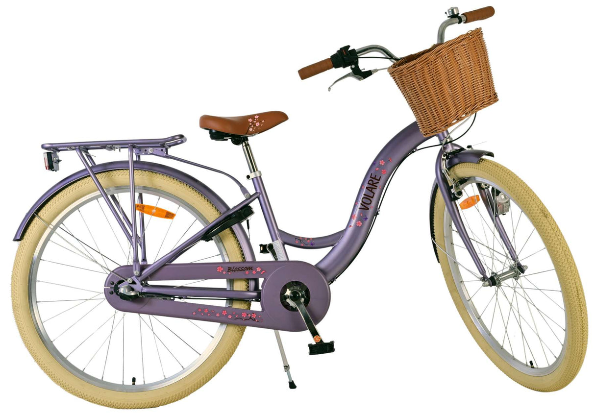 Volare Blossom Kinderfahrrad für Mädchen - 26 Zoll in Lila mit 3 Gängen