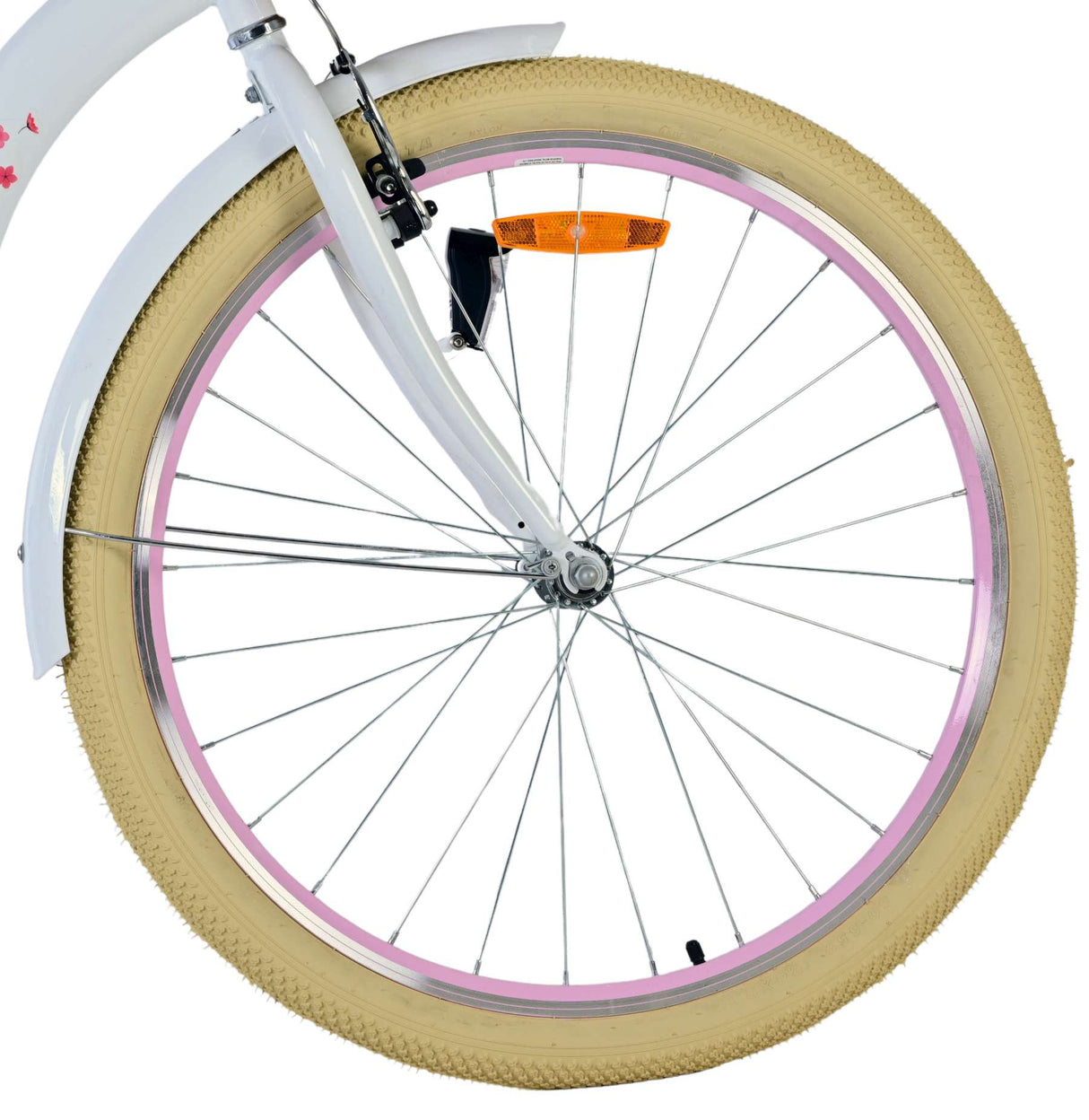 Volare Blossom Kinderfahrrad für Mädchen - 26 Zoll in Weiß mit Sicherheitsmerkmalen