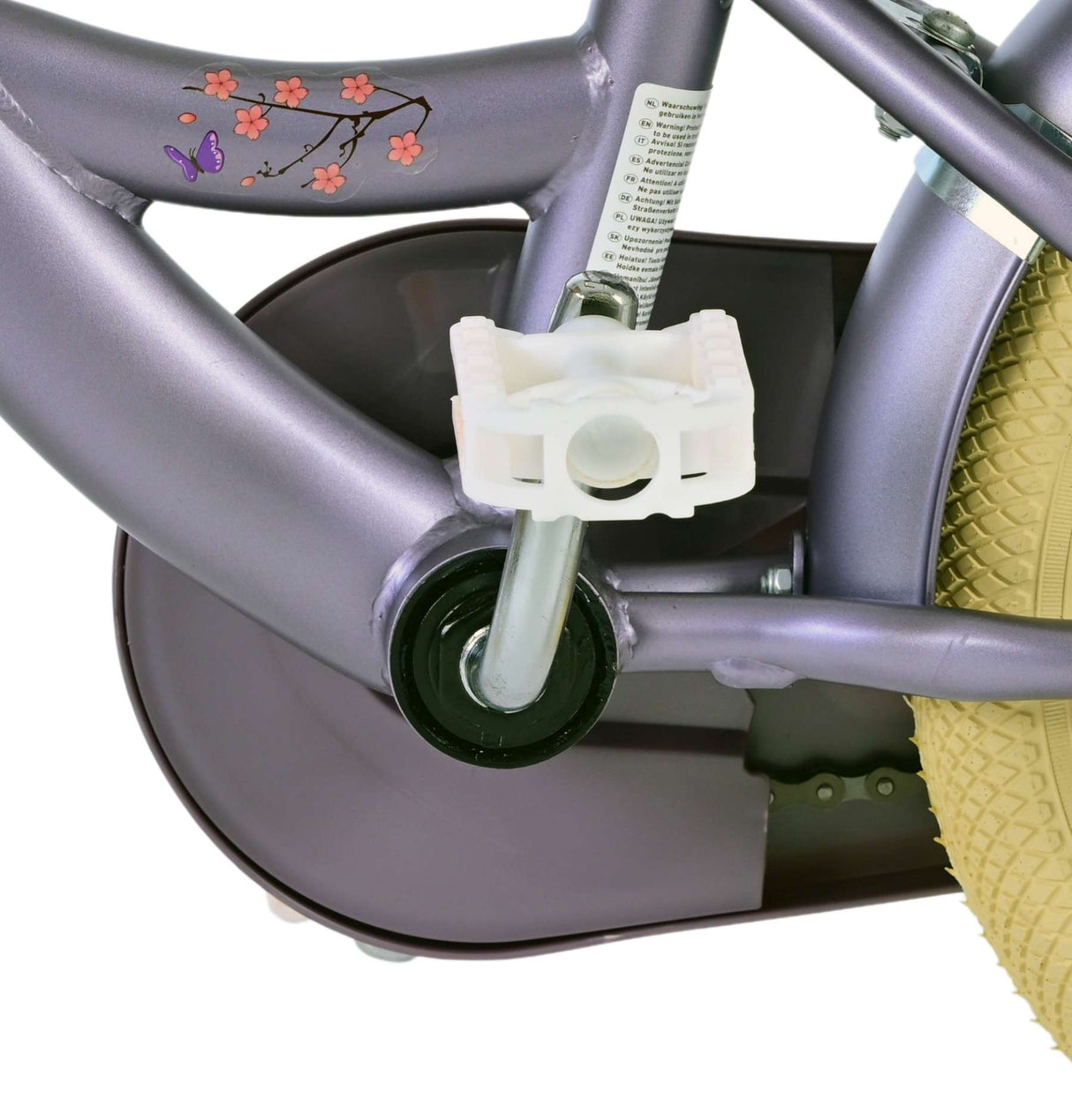 Volare Blossom Kinderfahrrad für Mädchen - 12 Zoll in Lila für sicheres Fahren