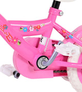 Yipeeh Flowerie Kinderfahrrad - Mädchen - 10 Zoll - Pink / Weiß - Fester Gang