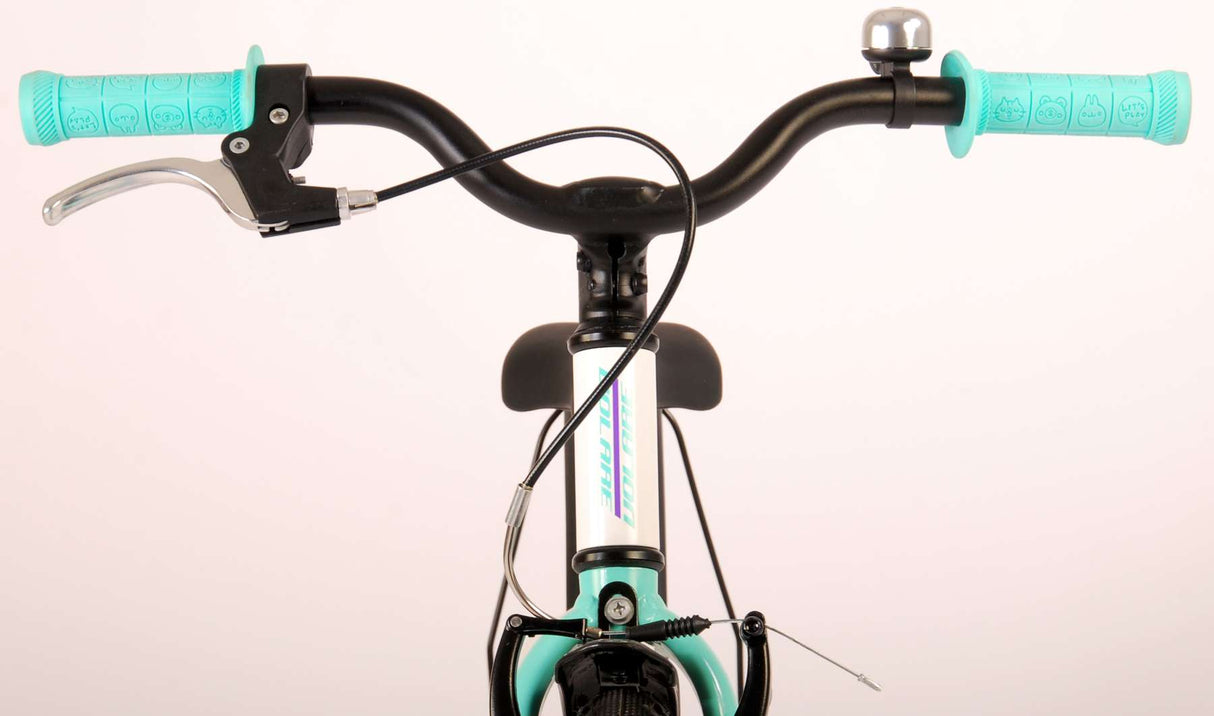 Volare Glamour Kinderfahrrad - Mädchen - 18 Zoll - Weiß/Mintgrün - Prime Collection