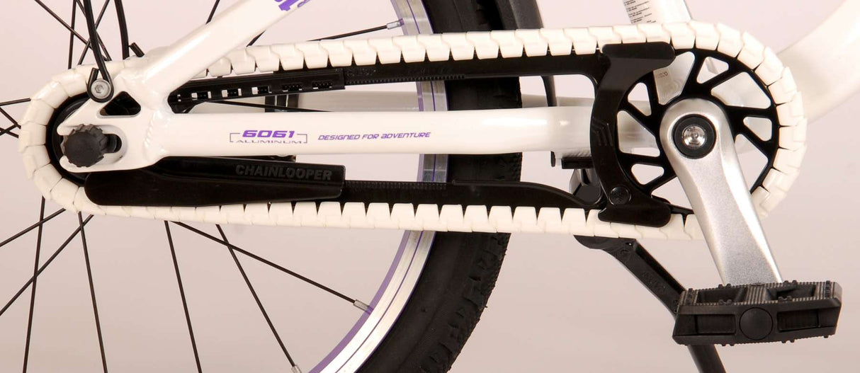 Volare Glamour Kinderfahrrad - Mädchen - 18 Zoll - Weiß/Mintgrün - Prime Collection